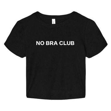 No Bra Club Micro Rib Baby Tee – Trendy Women’s Fitted Crop Top | Soft Ribbed Y2K T-Shirt