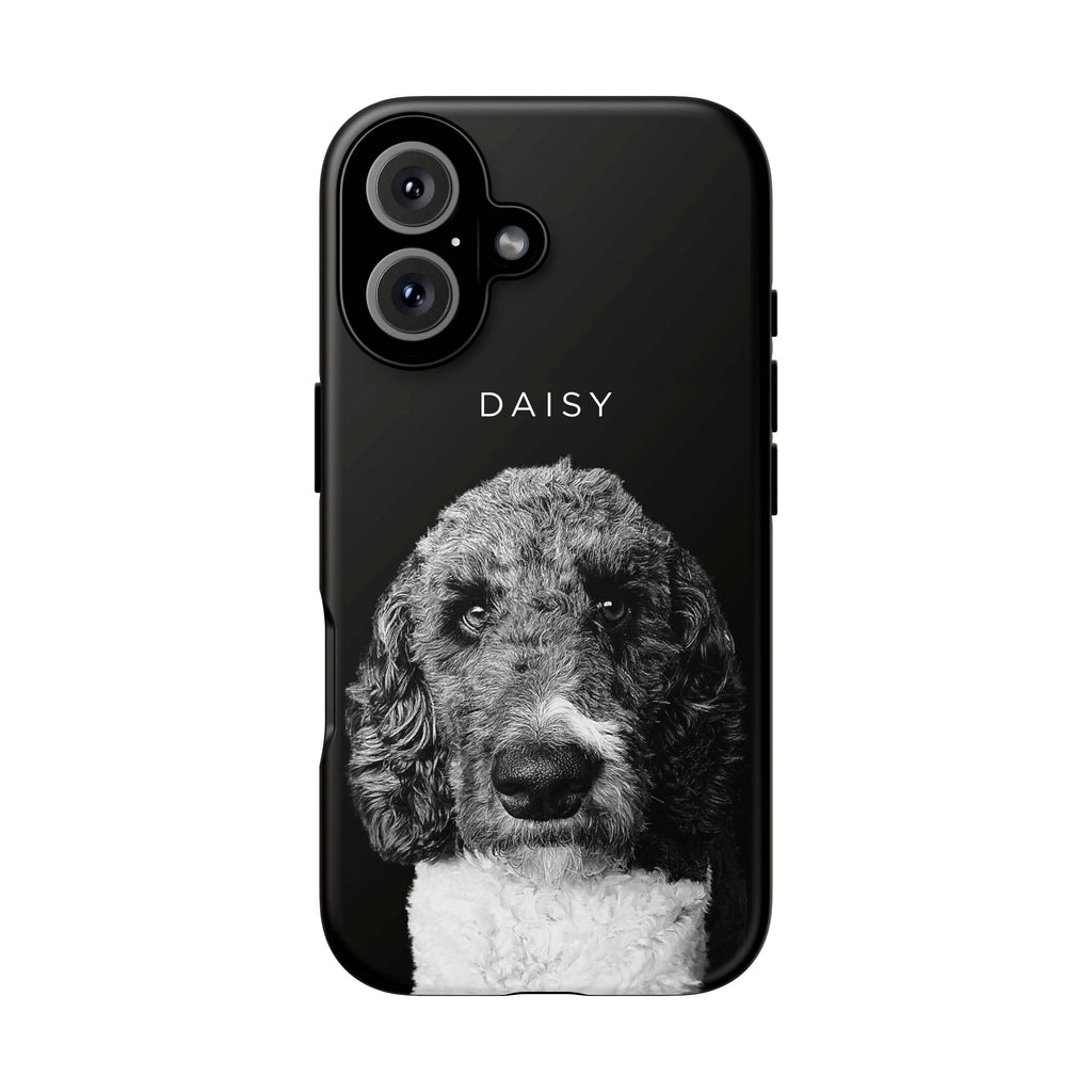 Custom Pet Portrait Photo Black Tough Phone Case – Personalized Pet Gift for Dog & Cat Lovers
