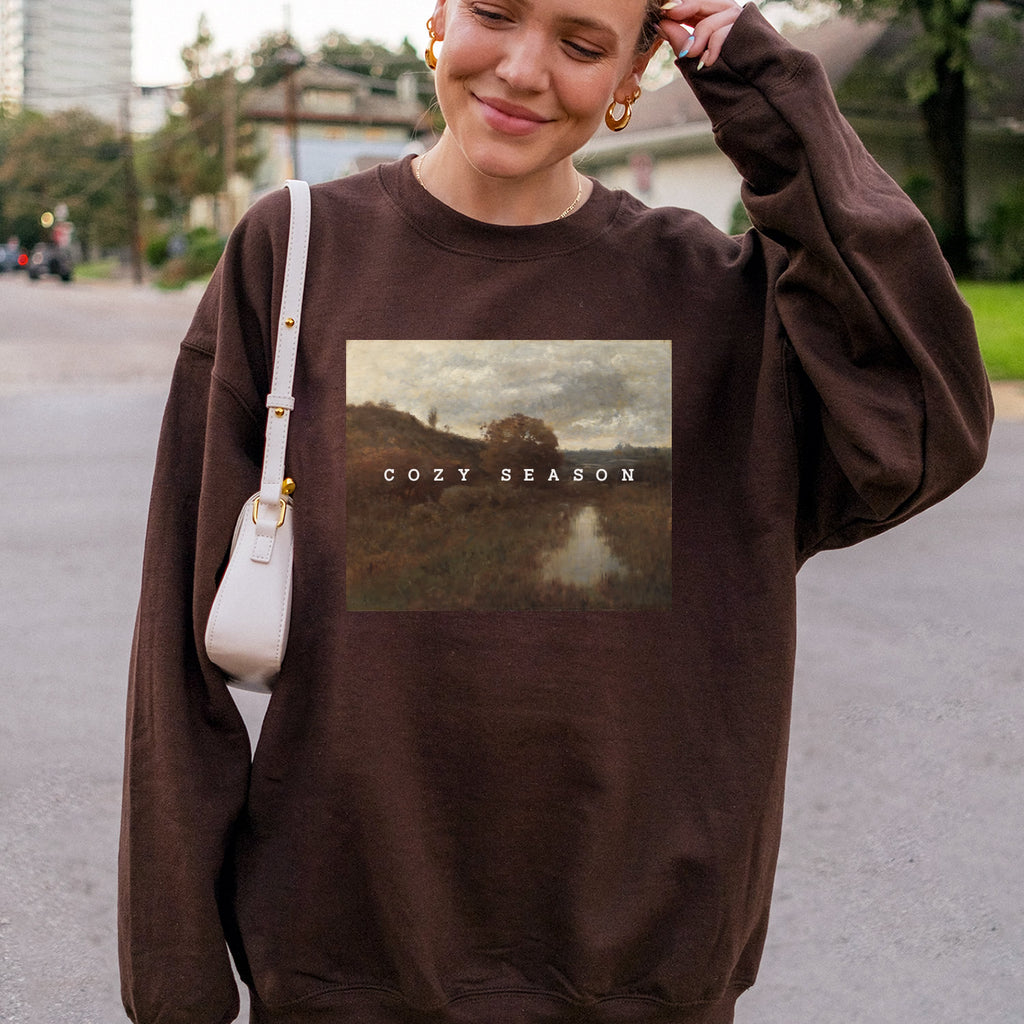 Cozy Season Vintage Art Sweatshirt - printwithsky