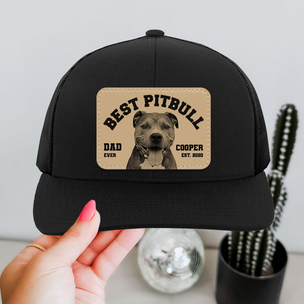 Personalized Pitbull Dog Trucker Hat | Custom Dog Dad or Mom Cap with Pet Photo