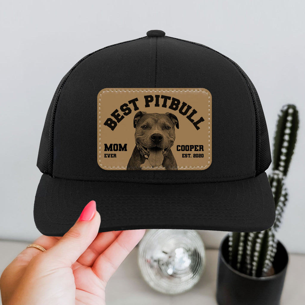 Personalized Pitbull Dog Trucker Hat | Custom Dog Dad or Mom Cap with Pet Photo