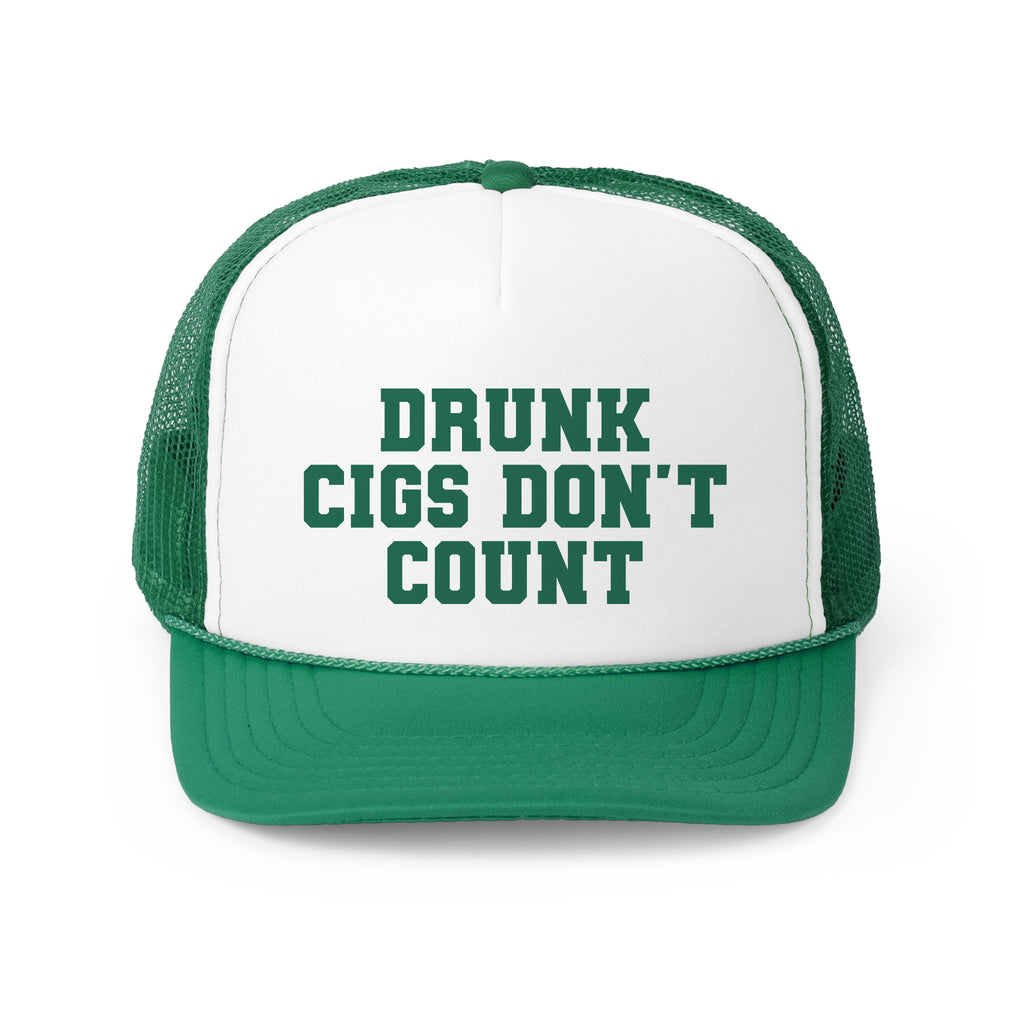 Drunk Cigs Don't Count Trucker Hat - printwithsky 