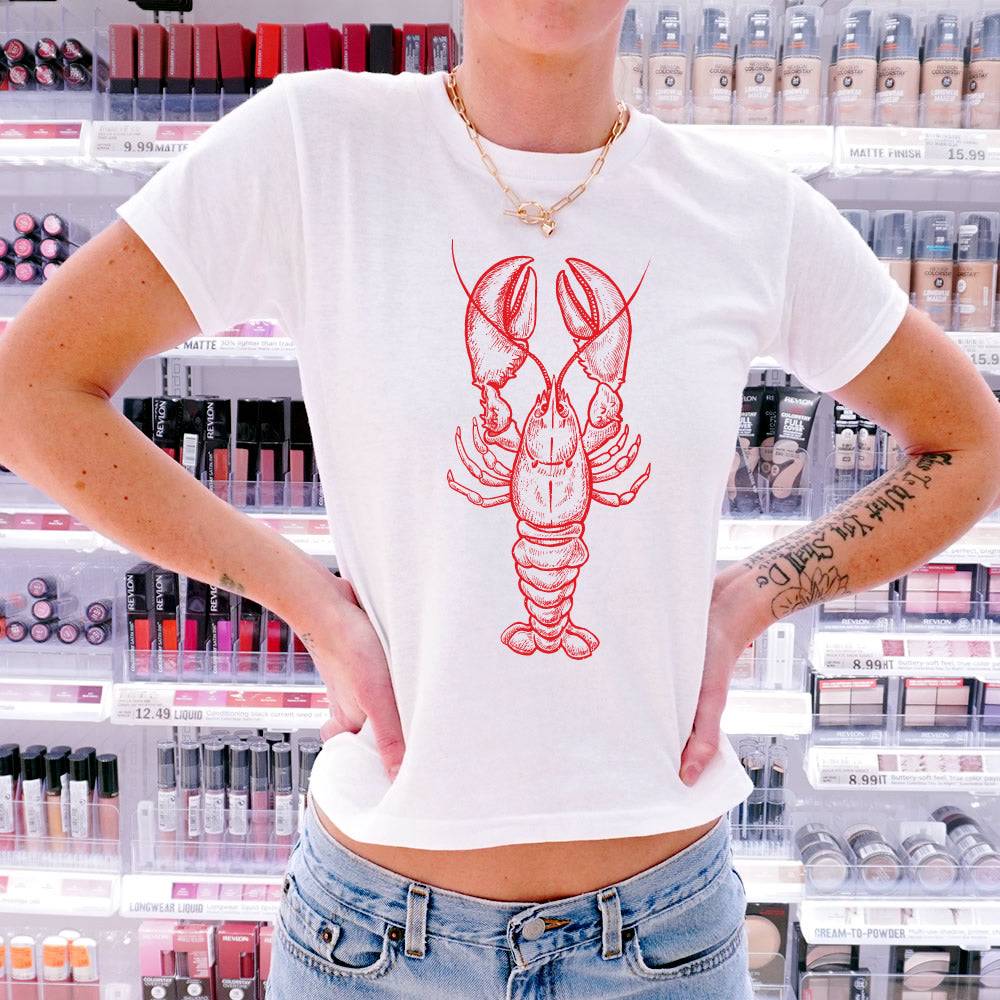 Lobster Graphic Baby Tee - printwithsky