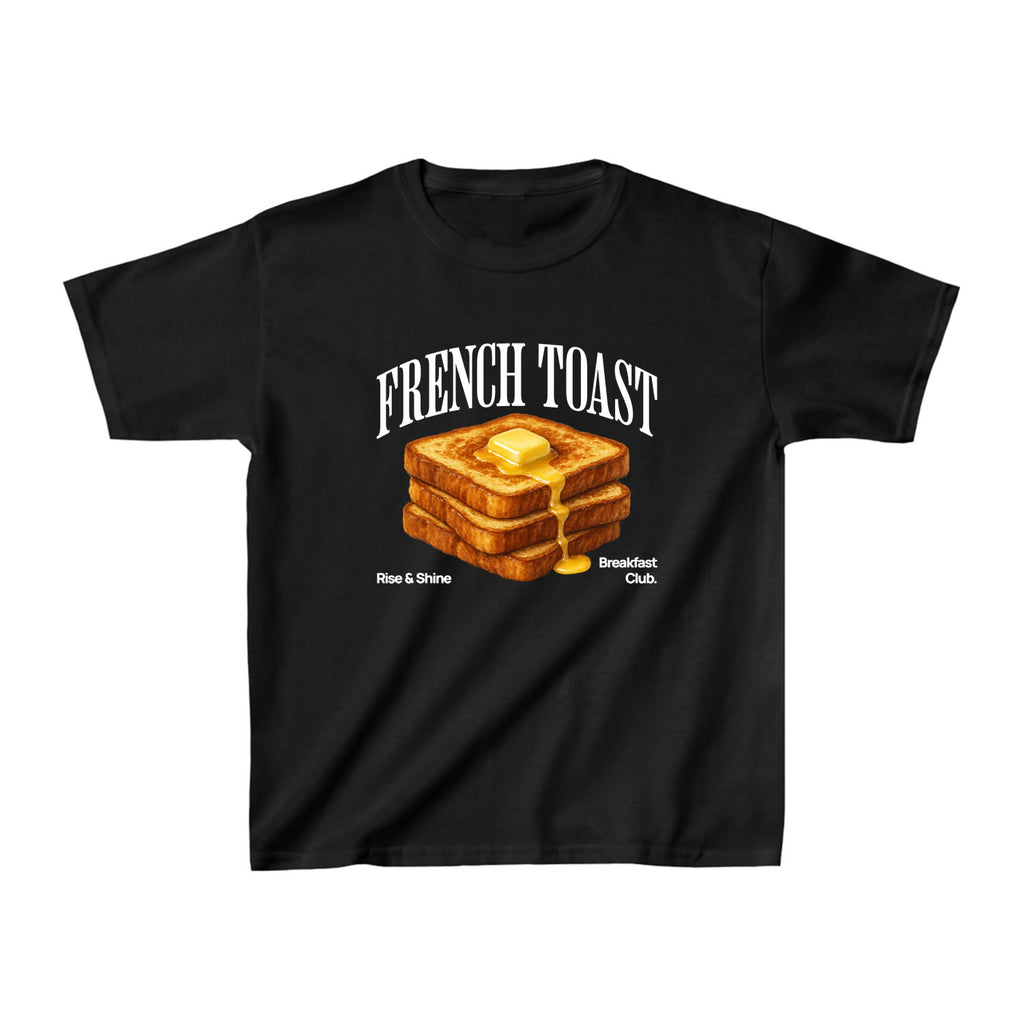French Toast Baby Tee – 90s Retro Tee | Y2K Aesthetic Foodie Graphic Shirt