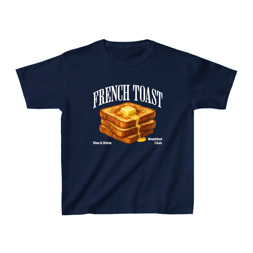 French Toast Baby Tee – 90s Retro Tee | Y2K Aesthetic Foodie Graphic Shirt