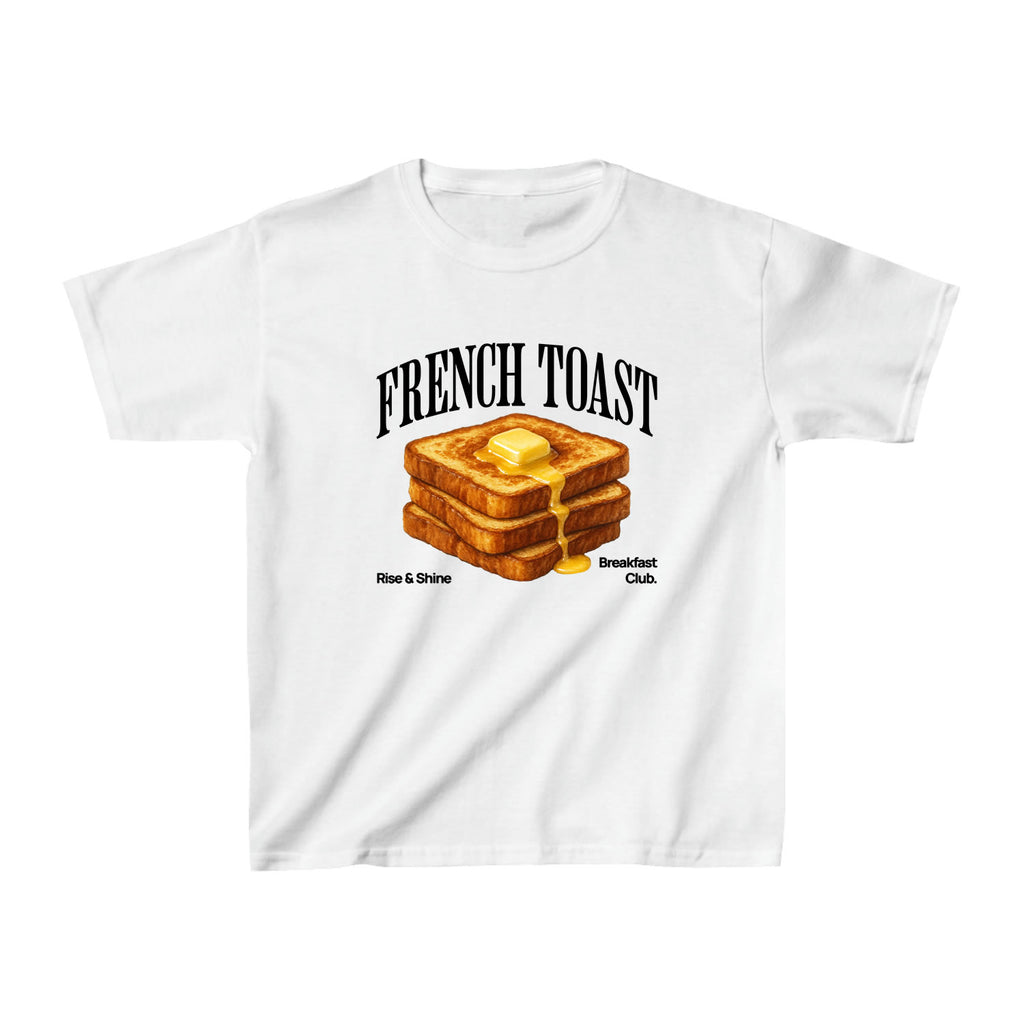 French Toast Baby Tee – 90s Retro Tee | Y2K Aesthetic Foodie Graphic Shirt