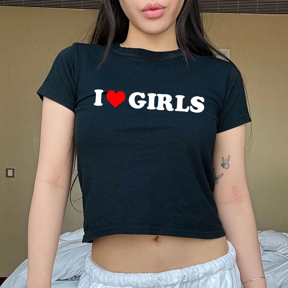 I Love Girls Baby Tee - printwithsky 