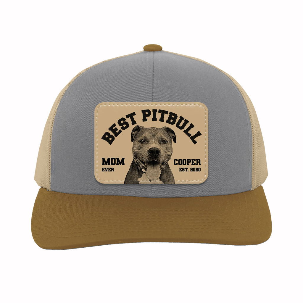 Personalized Pitbull Dog Trucker Hat | Custom Dog Dad or Mom Cap with Pet Photo