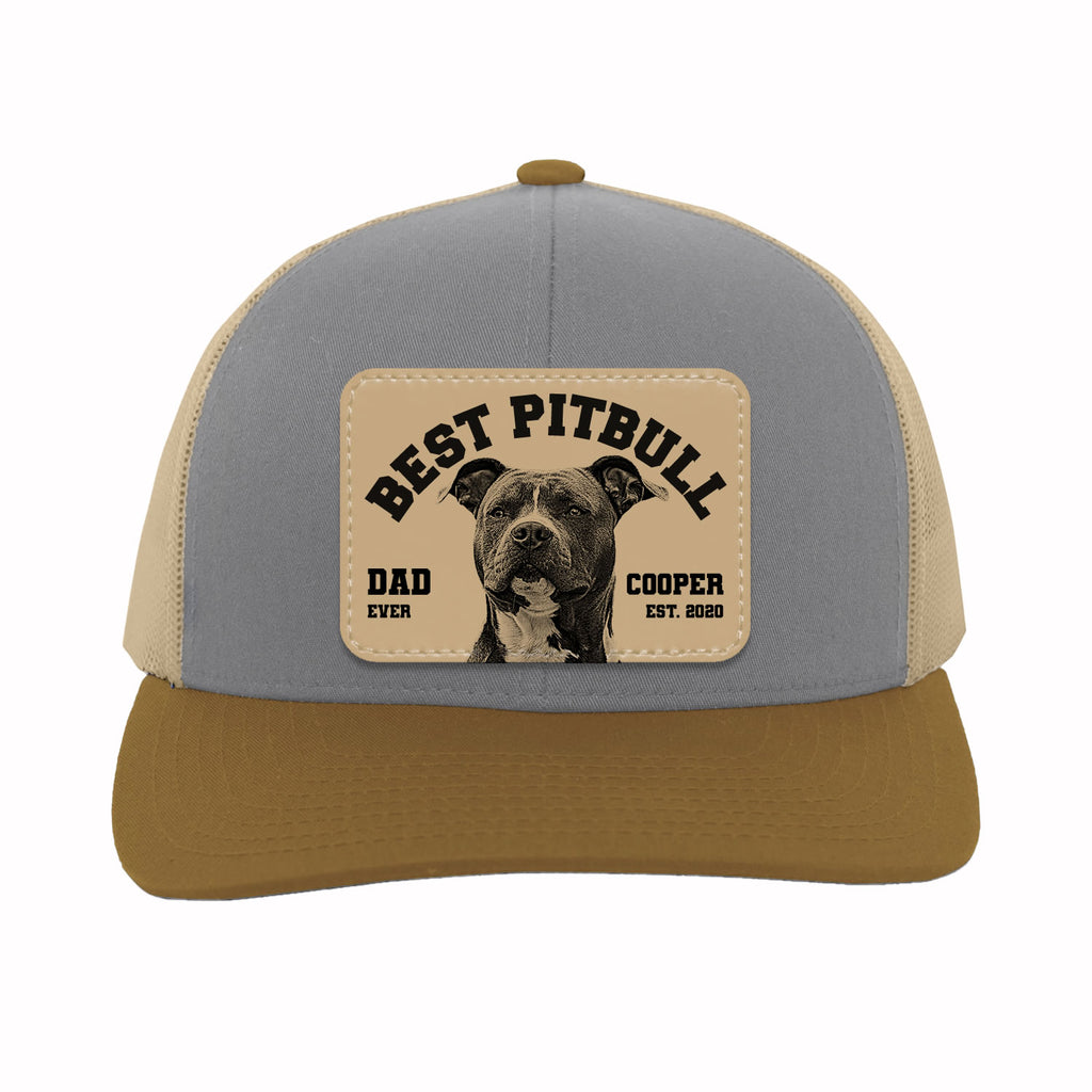Personalized Pitbull Dog Trucker Hat | Custom Dog Dad or Mom Cap with Pet Photo