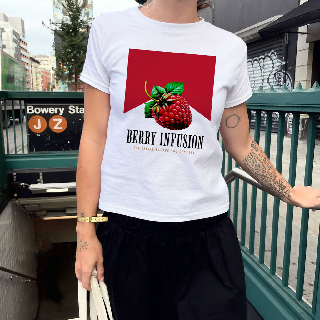 Berry Infusion Baby Tee | 90s Retro Tee | Y2K Aesthetic Streetwear