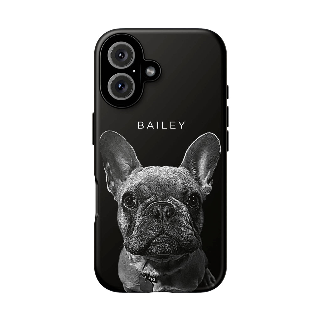 Custom Pet Portrait Photo Black Tough Phone Case – Personalized Pet Gift for Dog & Cat Lovers