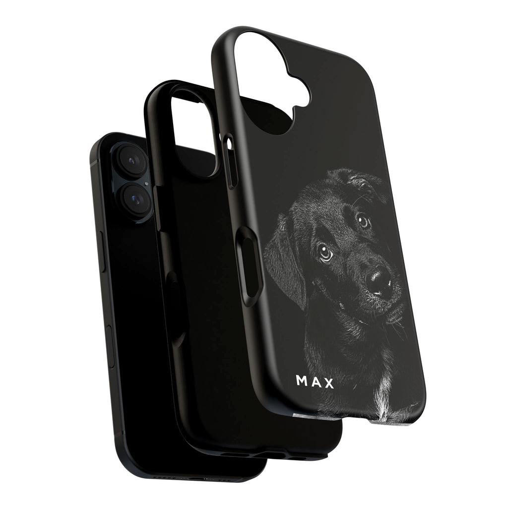Custom Pet Portrait Photo Black Tough Phone Case – Personalized Pet Gift for Dog & Cat Lovers