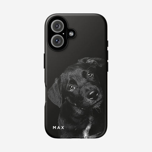 Custom Pet Portrait Photo Black Tough Phone Case – Personalized Pet Gift for Dog & Cat Lovers - printwithsky