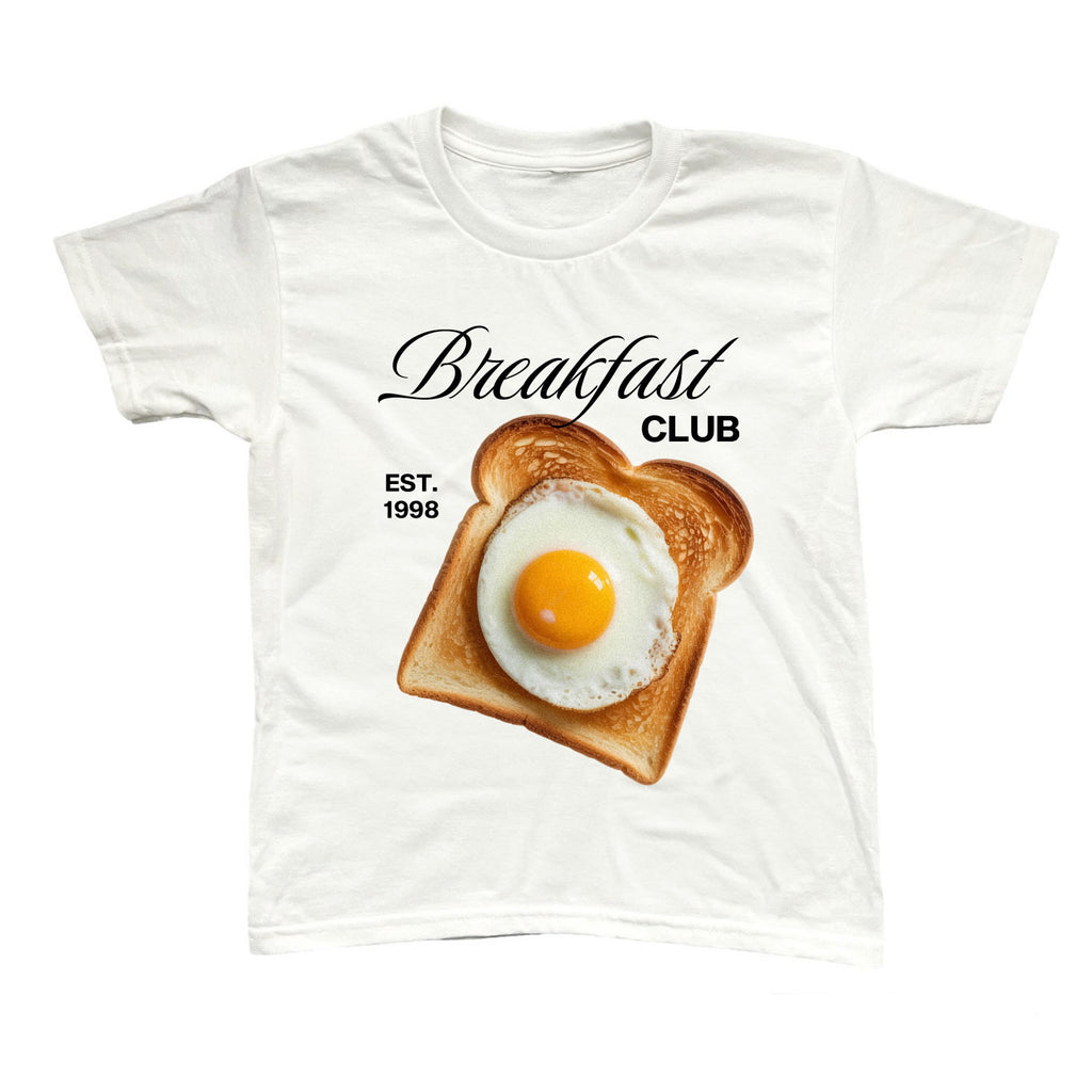 Breakfast Club 90s Baby Tee | Retro Y2K Food Graphic T-Shirt