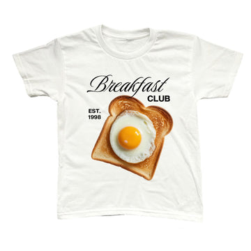 Breakfast Club 90s Baby Tee | Retro Y2K Food Graphic T-Shirt