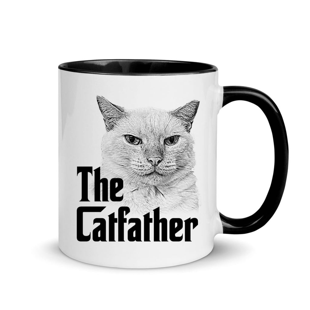 Custom The Catfather Mug – Personalized Cat Photo Coffee Cup | Funny Cat Dad Gift, Unique Pet Lover Mug