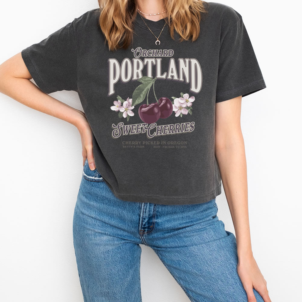 Sweet Cherry Vintage Graphic Comfort Colors Boxy T-shirt - printwithsky