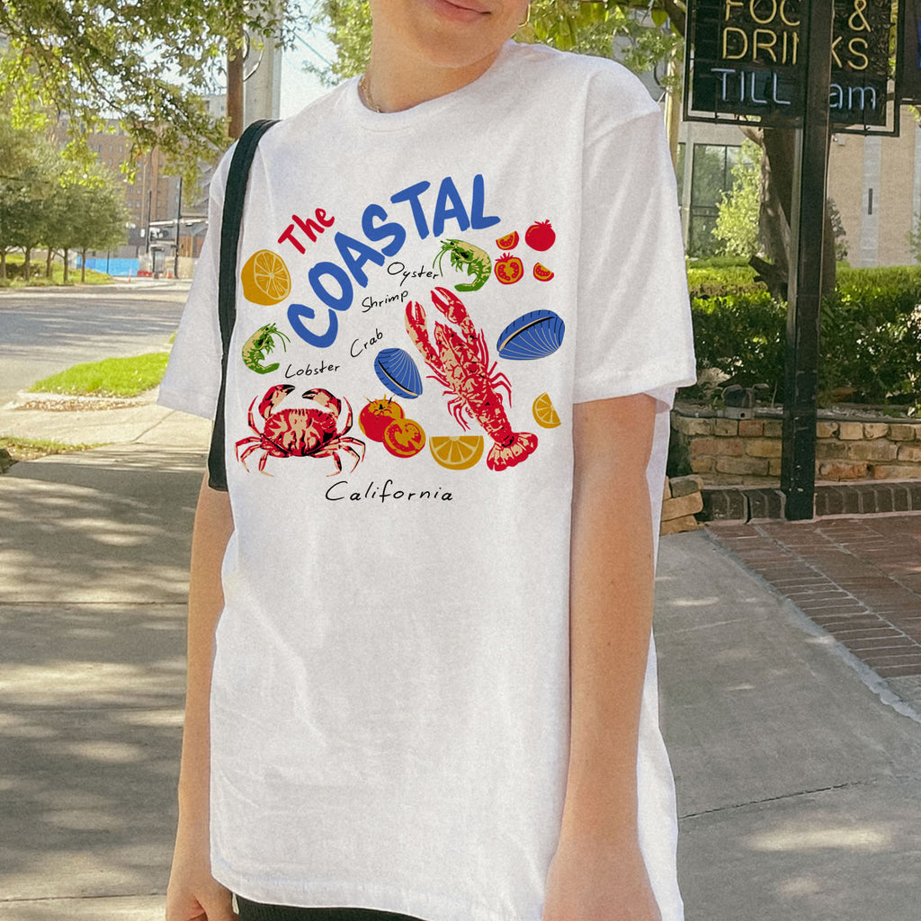 Coastal California Graphic T-Shirt – Unisex Retro Tee | Y2K Aesthetic Streetwear