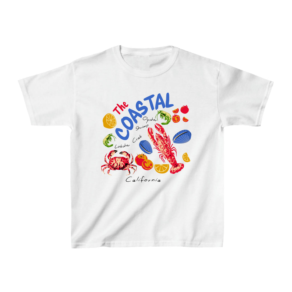 Coastal California Baby Tee – 90s Retro Graphic T-Shirt | Y2K Aesthetic Streetwear