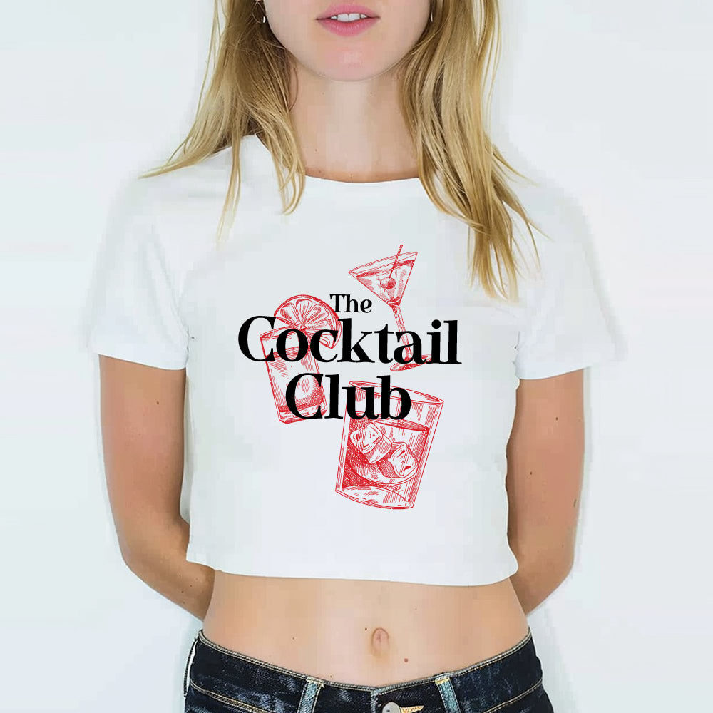 The Cocktail Club Crop Baby Tee - printwithsky