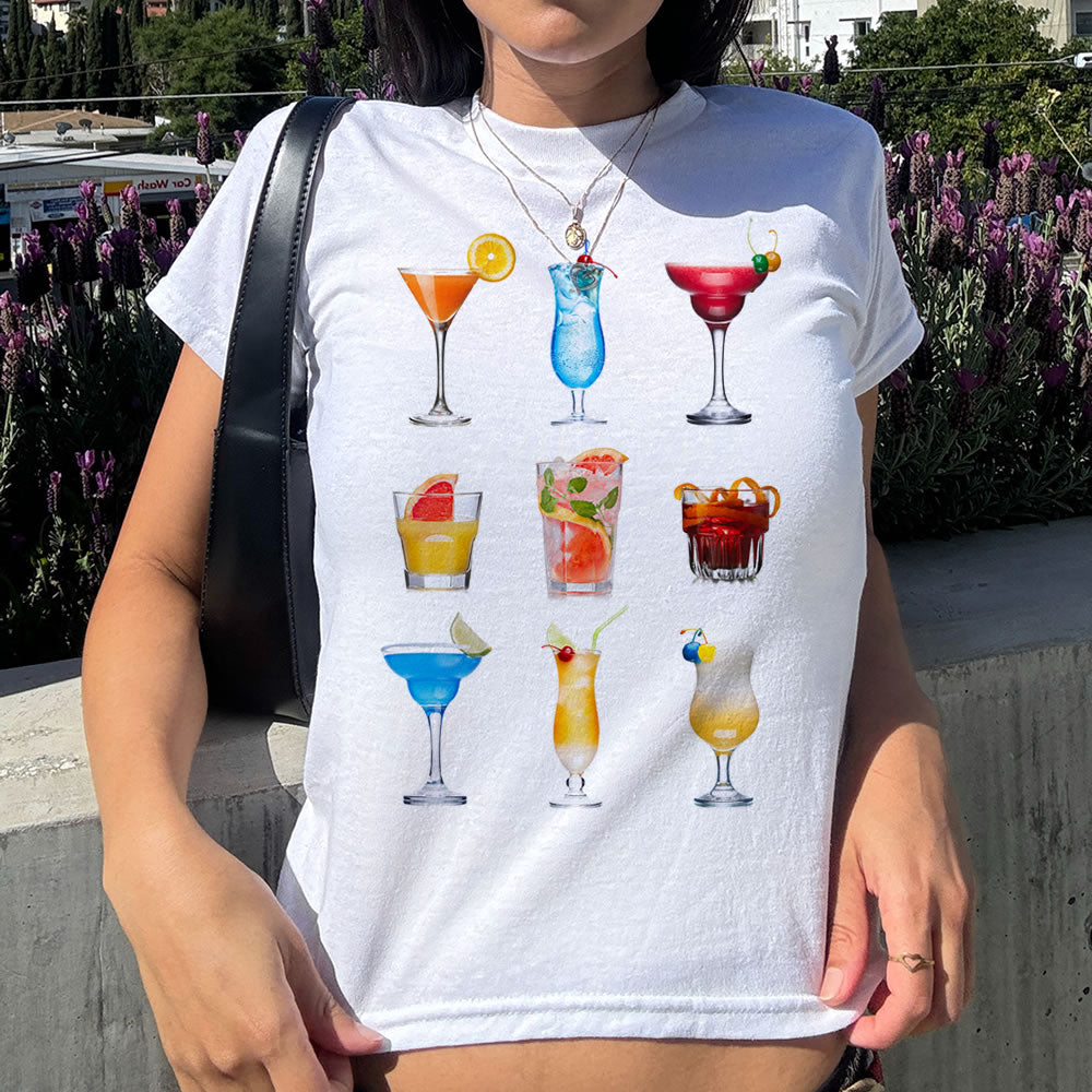 Cocktails Graphic Baby Tee - printwithsky