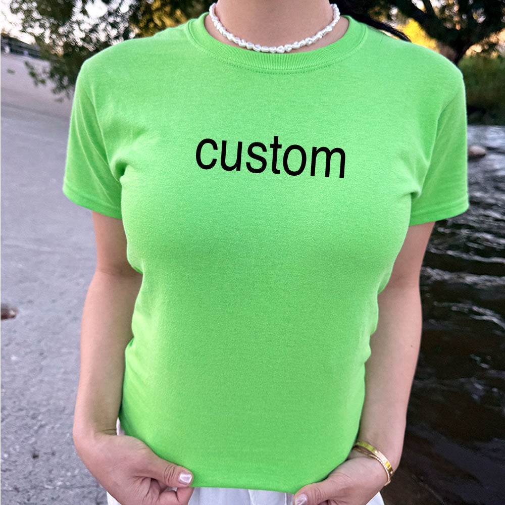 Custom Lime Green Meme Baby Tee - printwithsky