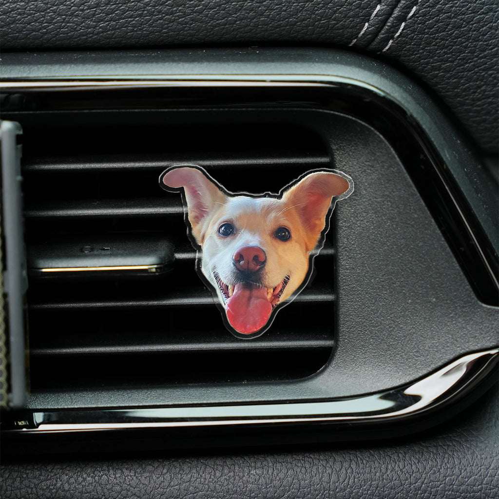 Custom Pet Car Vent Clip – Personalized Acrylic Cat or Dog Car Decoration