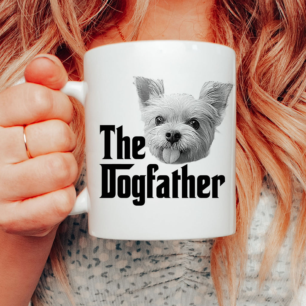 Custom The Dogfather Mug – Personalized Dog Photo Coffee Cup | Funny Dog Dad Gift, Unique Pet Lover Mug