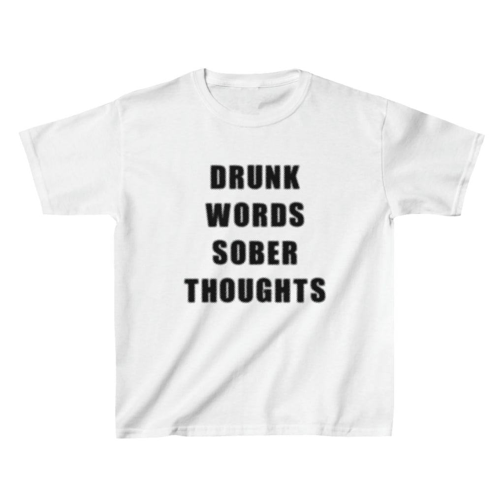 Drunk Words Sober Thoughts Baby Tee - printwithsky