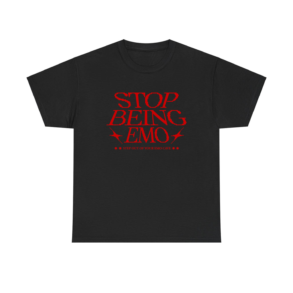 Stop Being Emo Unisex T-Shirt – Funny Graphic Tee | 90s Y2K Alternative Shirt for Men & Women