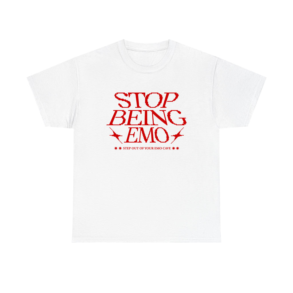 Stop Being Emo Unisex T-Shirt – Funny Graphic Tee | 90s Y2K Alternative Shirt for Men & Women