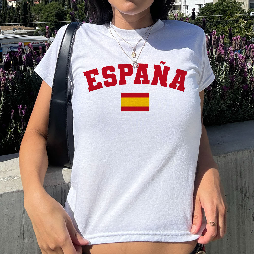 Spain Baby Tee - printwithsky