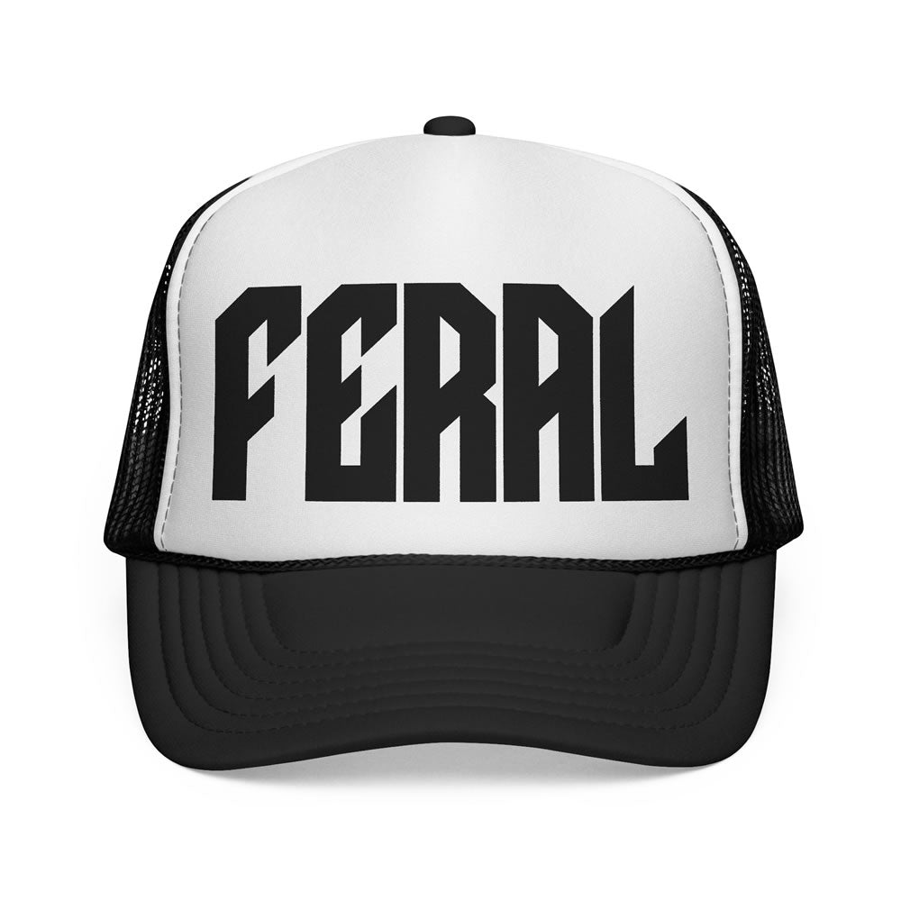 Feral Black Trucker Hat | Funny Streetwear Cap, Trendy Unisex Hat