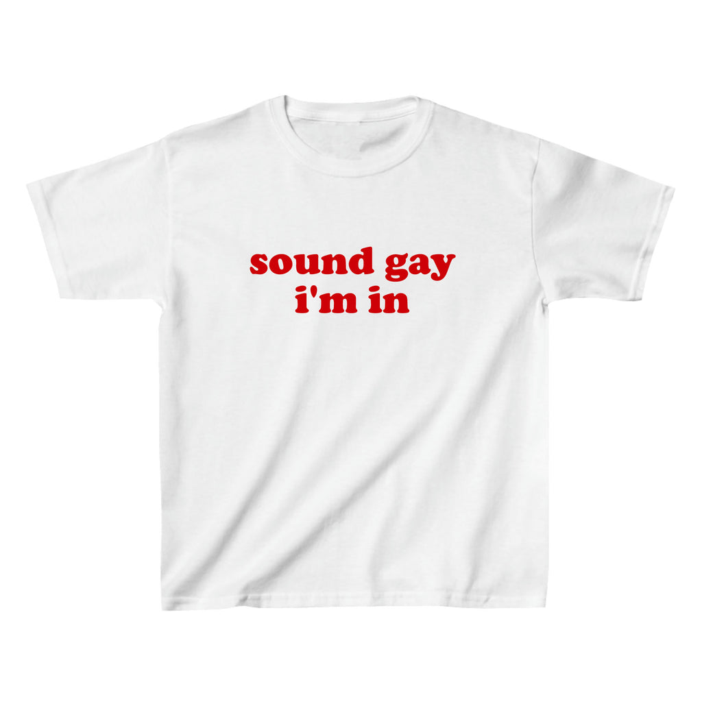 Sound Gay I'm in Baby Tee - printwithsky