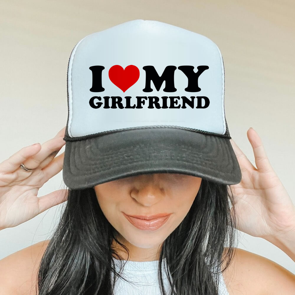 I Love My Girlfriend Trucker Hat - printwithsky