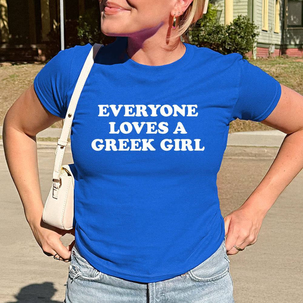 Everyone Loves a Greek Girl Baby Tee - printwithsky