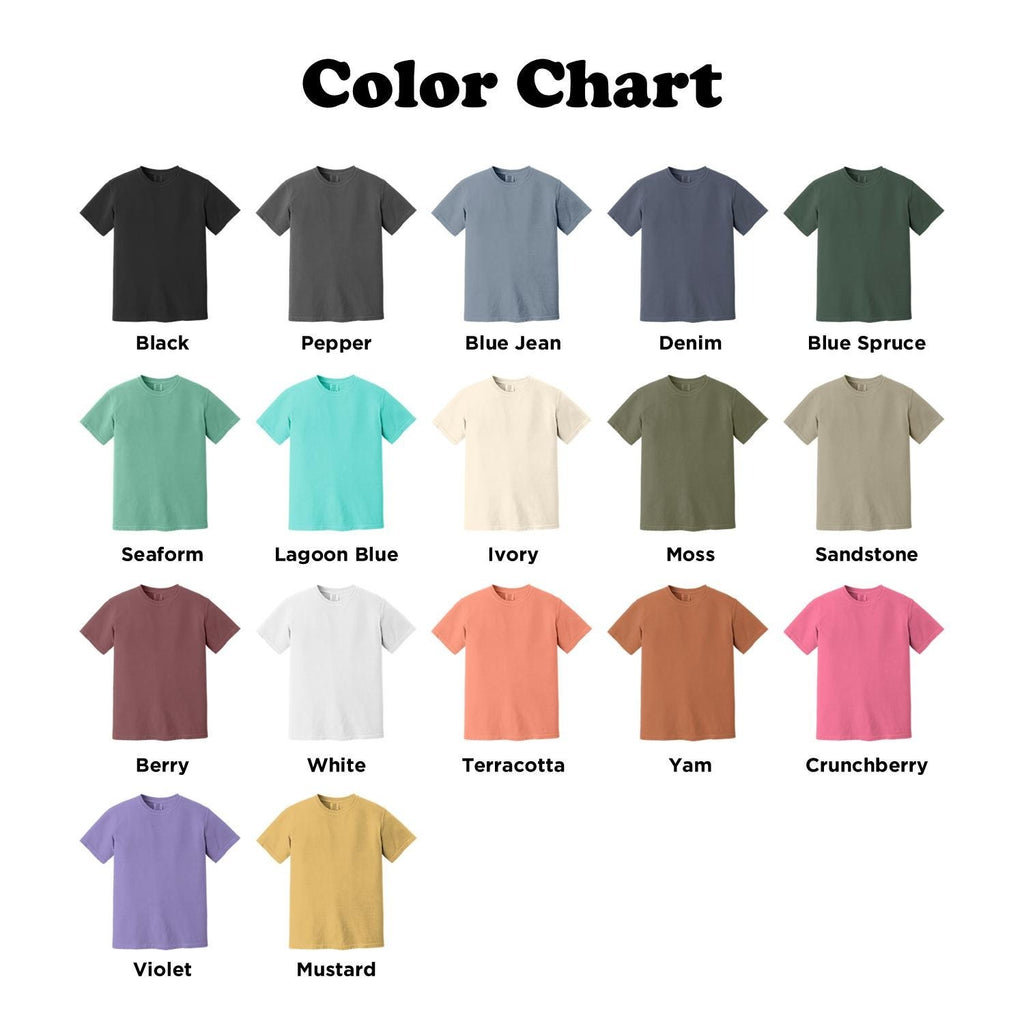 Custom Comfort Colors® T-Shirt – Color Chart
