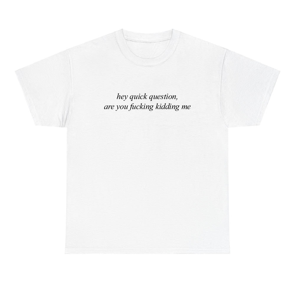 Hey Quick Question Are You Kidding Me T-shirt - printwithsky