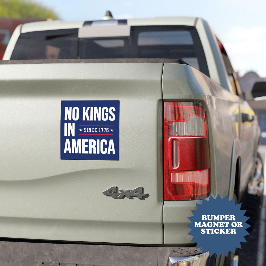 No Kings In America Anti Trump Car Magnet - printwithsky