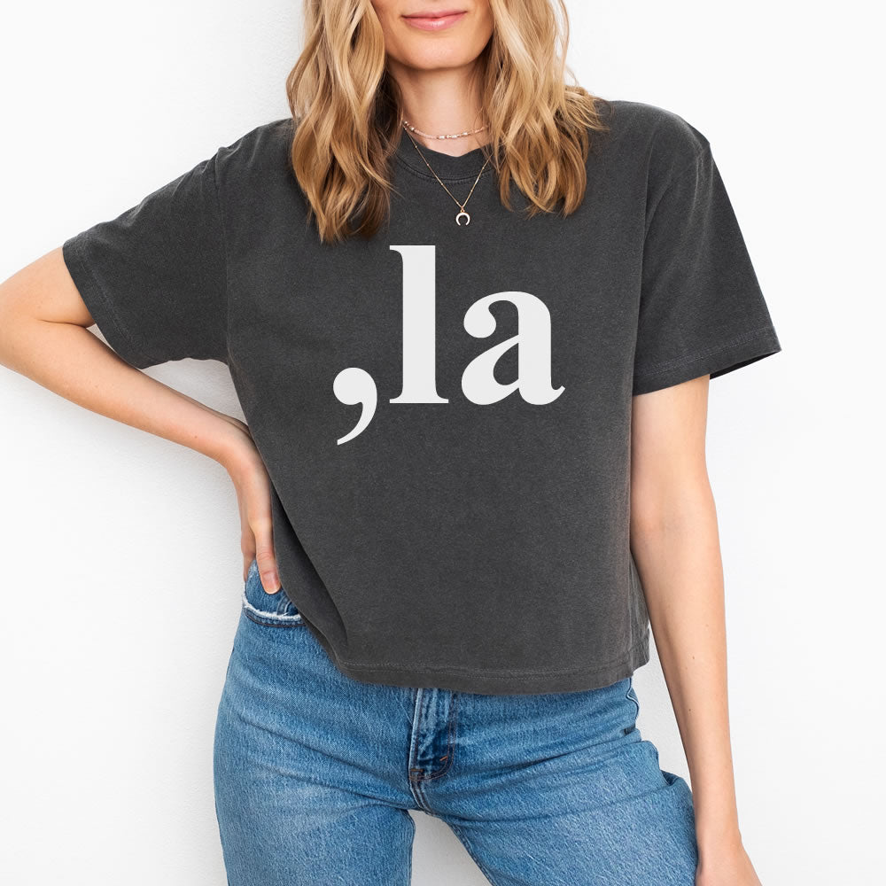 Comma La Kamala Crop Boxy T-shirt - printwithsky