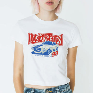 Classic Car Retro Graphic Baby Tee - Vintage Graphic