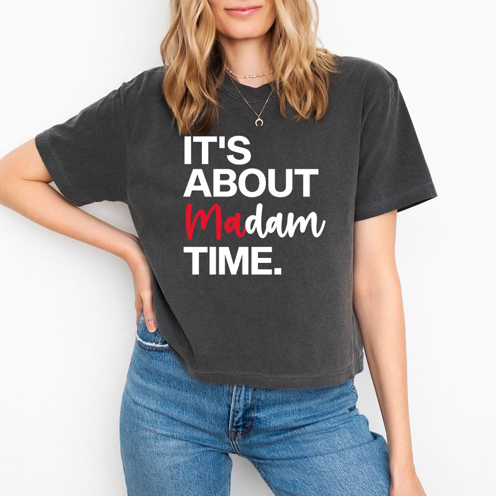 Its About Madam Time Women Crop Top - printwithsky