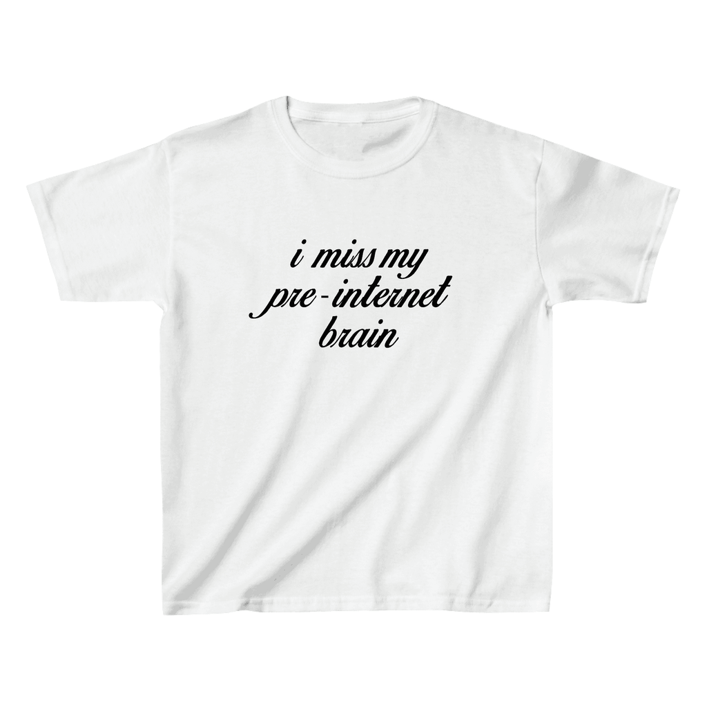 I Miss My Pre-Internet Brain Baby Tee - printwithsky