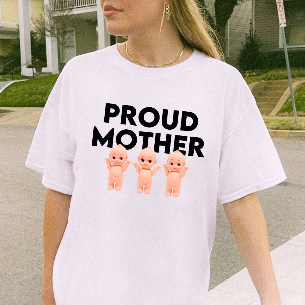 Proud Mother White T-shirt - printwithSKY