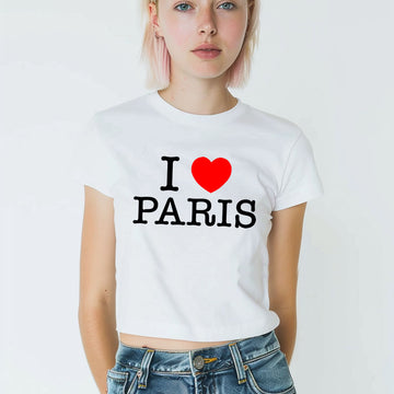 I Love Paris Baby Tee - printwithsky