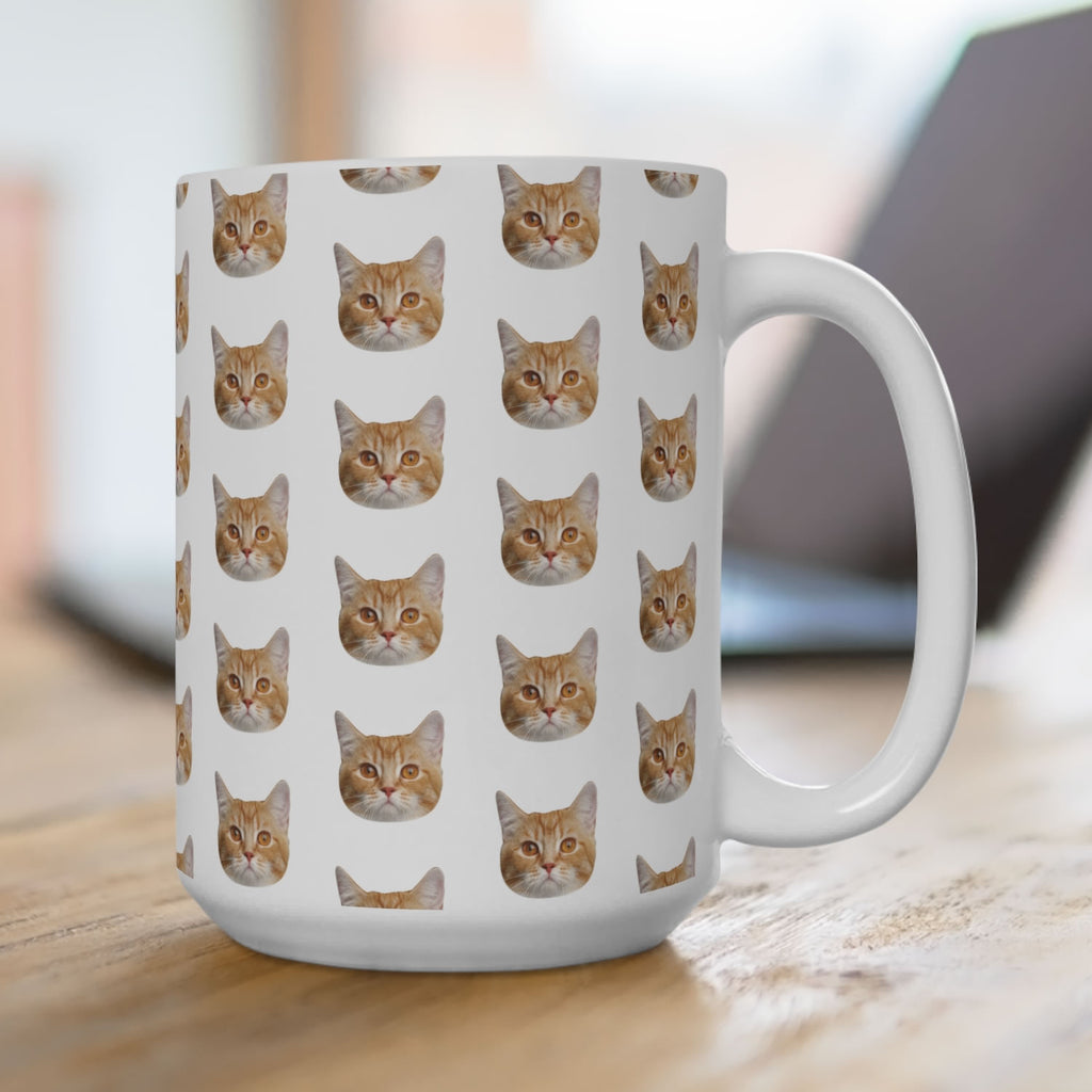 Custom Pet Face Pattern Mug – Personalized Dog & Cat Photo Coffee Cup | Unique Pet Lover Gift
