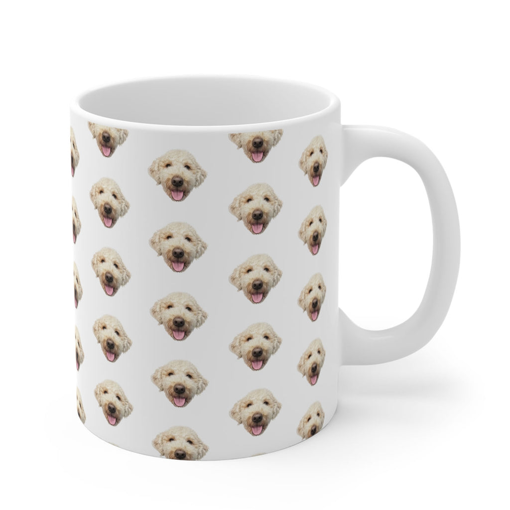 Custom Pet Face Pattern Mug – Personalized Dog & Cat Photo Coffee Cup | Unique Pet Lover Gift