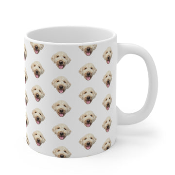 Custom Pet Face Pattern Mug – Personalized Dog & Cat Photo Coffee Cup | Unique Pet Lover Gift