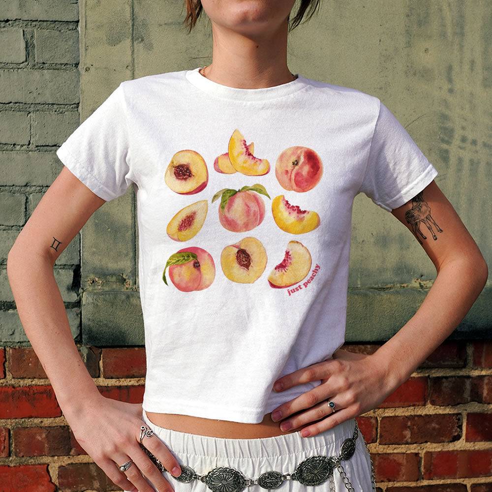 Peaches Graphic Baby Tee - printwithSKY