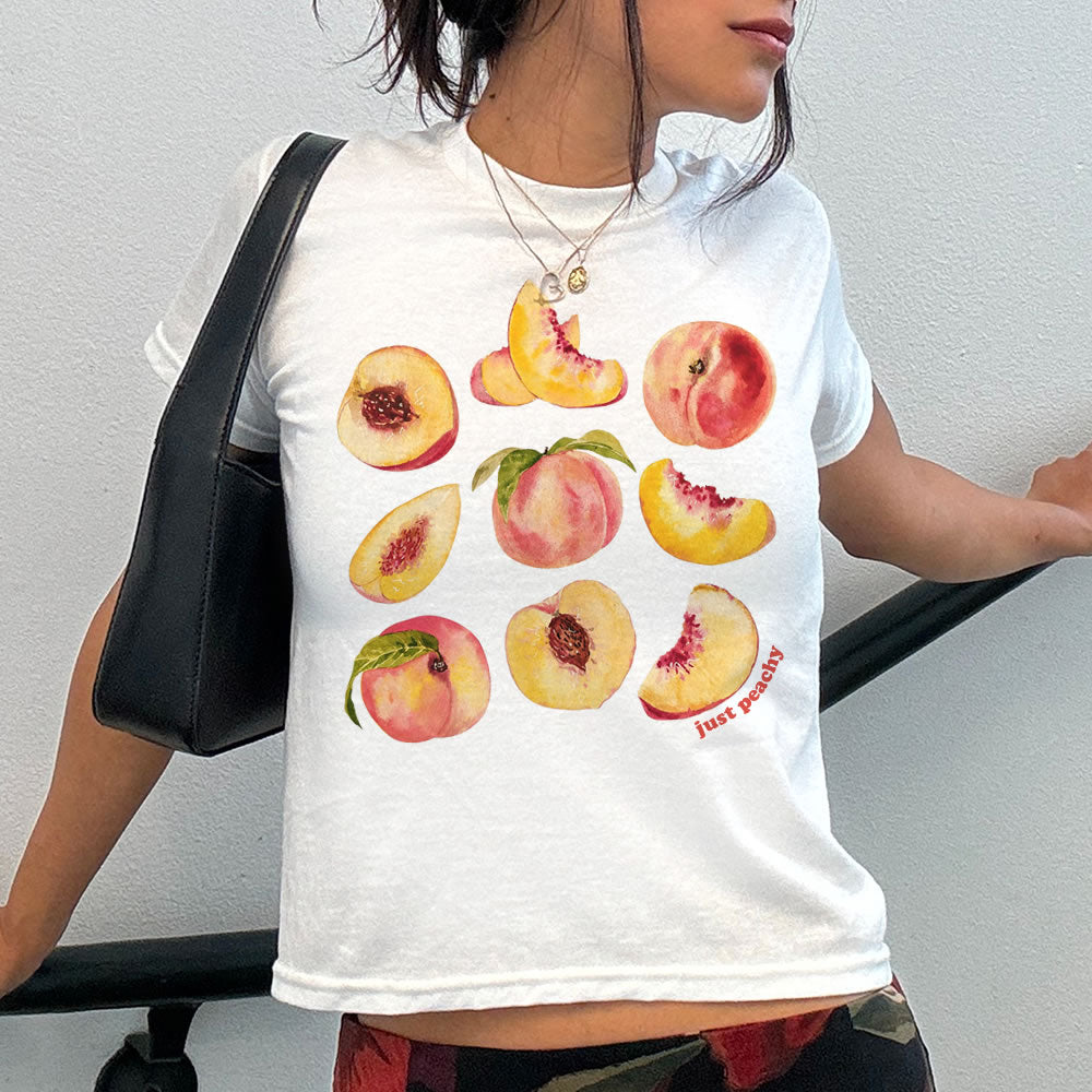 Peaches Baby Tee - printwithsky